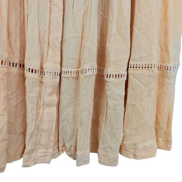 Free People Midi Dress Medium Cream Bali Will Wait For You Bohemian Embroidered - Picture 8 of 12